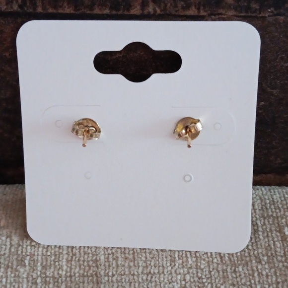 Gold Tone Enamel Bird Post Earrings - Picture 6 of 7